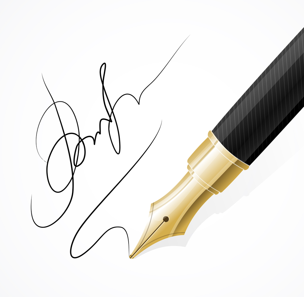 Подпись ручкой